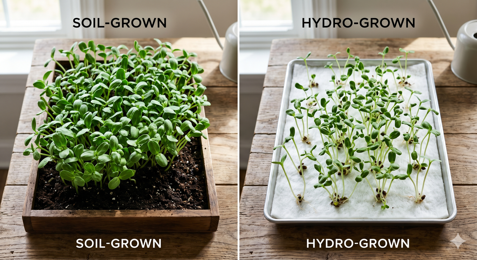 Soil vs hydroponic microgreens comparison