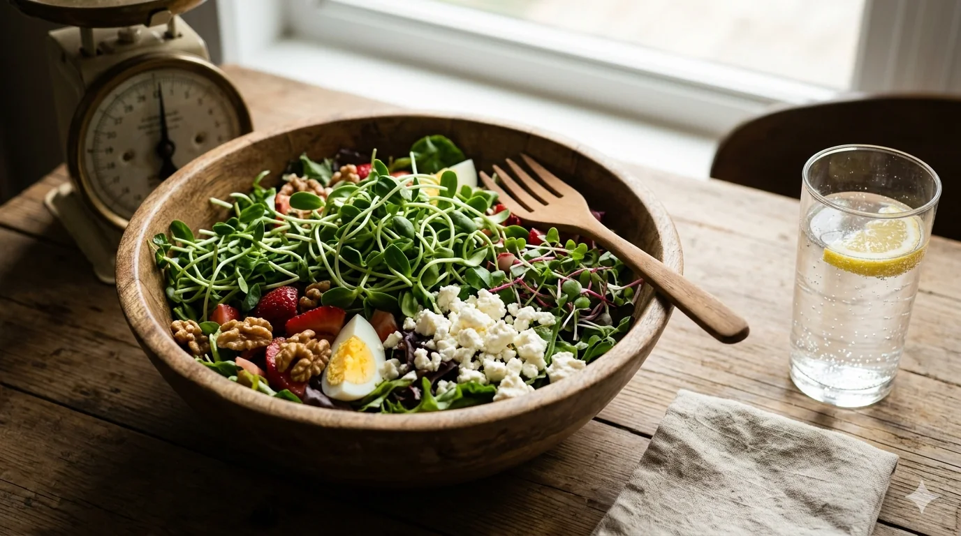 Healthy microgreens as part of a weight loss diet