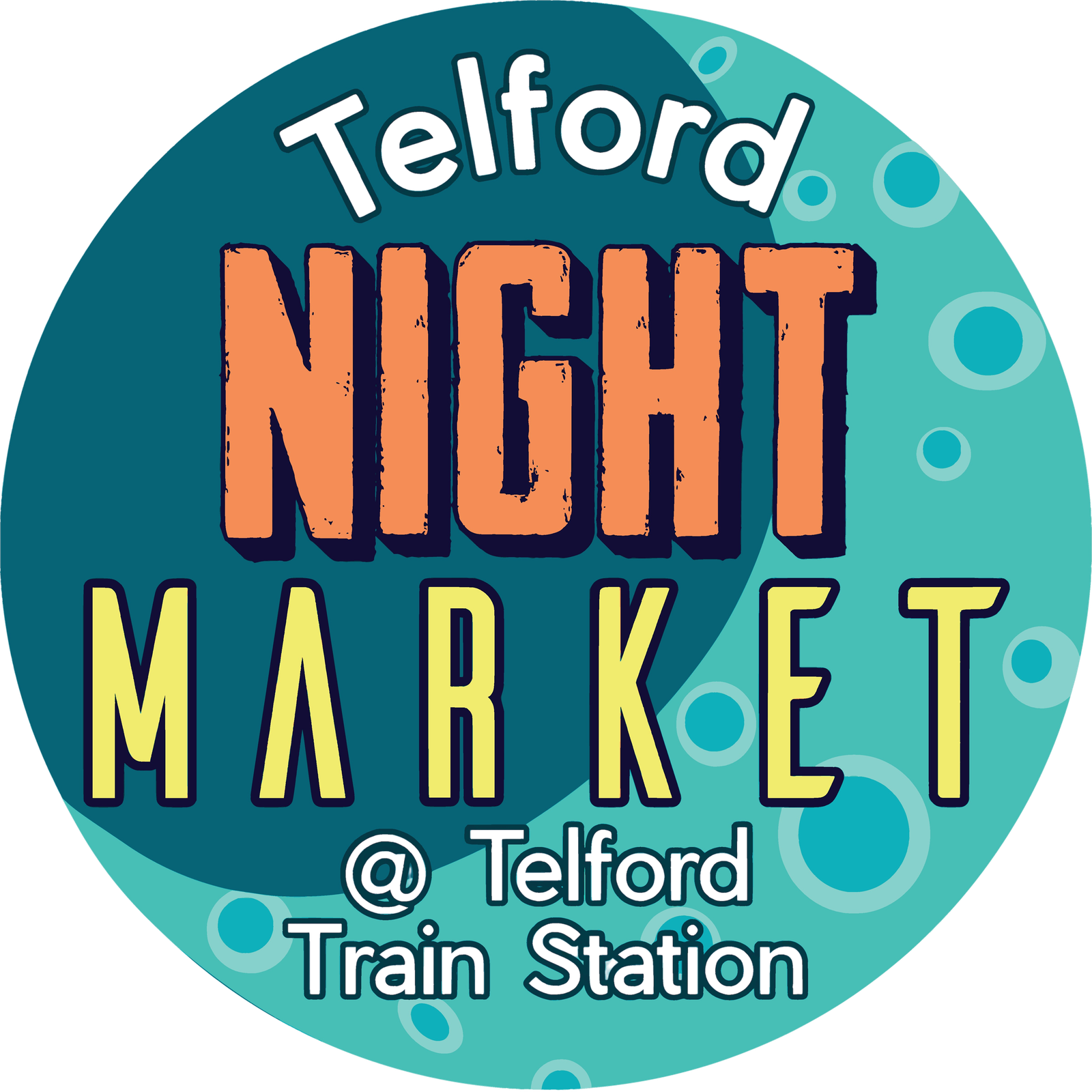Telford Night Market official logo and branding at Stover Park